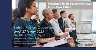 SPO 2023 - présentation du département Sciences de l'Education et de la Formation - Faculté PsySEF
