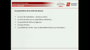 Marché des actions - Le fonctionnement du marché secondaire - Les ordres de bourse