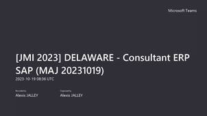 JMI 2023 - Consultant ERP SAP (par DELAWARE)