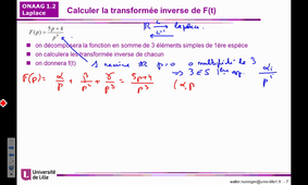 Onaag : Calcul de la transformée inverse de Laplace : exemple 1