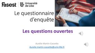 Le questionnaire d'enquête : les questions ouvertes