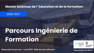 Sciences de l'Education et de la Formation - Master 2 Ingénierie de Formation - 2026