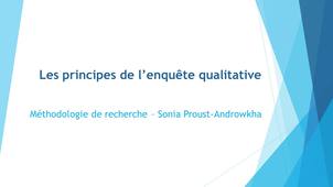 Méthodologie de recherche : les principes de l'enquête qualitative