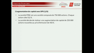 Marchés de capitaux - Marché des actions : L'augmentation de capital (vidéo 5)