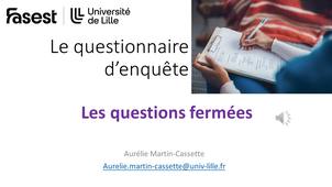 Le questionnaire d'enquête : les questions fermées