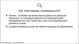 Multimodalité - Chapitre 3 lien geste et parole