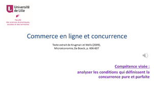 Exercice - conditions de la concurrence - Commerce en ligne ( TD)