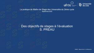 2025, 8. Des objectifs de stages à l’évaluation - S. PREAU
