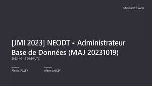JMI 2023 - Administrateur de Bases de Données DBA (par NeoDT)