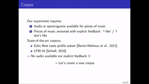 #6 Dauban - Towards A Content Based Prediction of Personalized Musical Preferences Using Transfer Learning