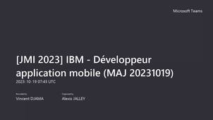 JMI 2023 - Développeur application mobile (par IBM)