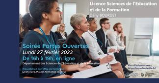 SPO 2023 - présentation de la Licence Sciences de l'Education et de la Formation - Faculté PsySEF