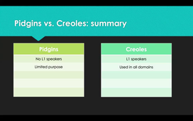 World Englishes: Creoles (week 11)