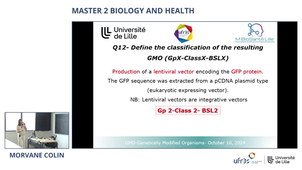 Master 2 biology and Health - Morvane Colin : GMO - Genetically Modified Organism