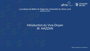 2025, 1. Introduction du Vice-Doyen M. HAZZAN