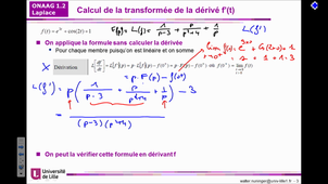 Onaag : calcul de la transformée de Laplace de la fonction dérivée