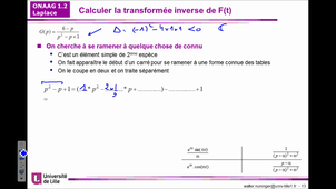 Onaag : Calcul de la transformée inverse de Laplace : exemple 3