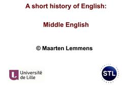 History of English: ME