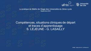 2025, 4. Compétences, situations cliniques de départ et traces d’apprentissage - S. LEJEUNE - G. LASAILLY