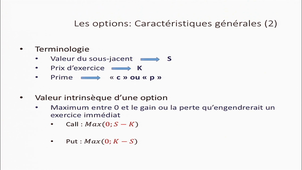 Caractéristiques des options part 2