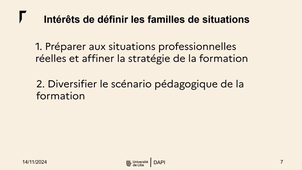 Vidéo 8 - Définir les familles de situations
