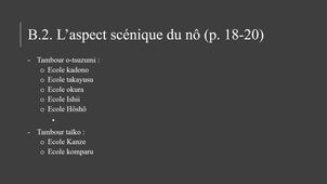 Cours préambule – Définition du théâtre nô (parties A et B.1 à B.4)