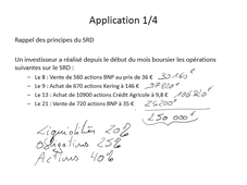 Marché des actions - application complémentaire sur le SRD