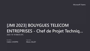 JMI 2023 - Chef de projet technique (par Bouygues Télécom)