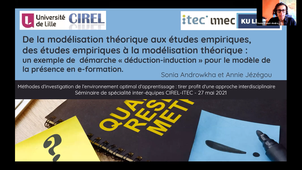 CIREL-ITEC inter-team speciality seminar: Intervention Sonia Androwkha & Annie Jézégou