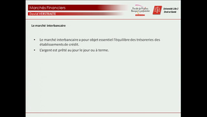 Marchés financiers - Le marché monétaire