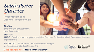 Soirée Portes Ouvertes 2024 - présentation des licences professionnelles GA3P et Mediatic - Sciences de l'Education et de la Formation