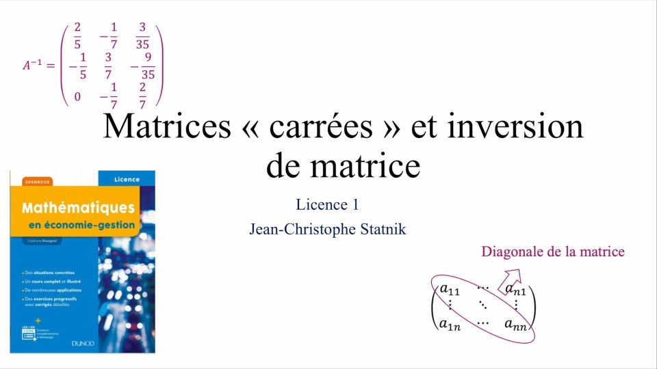 Lille.Pod - Matrices Carrées _Inverse D'Une Matrice.M4v
