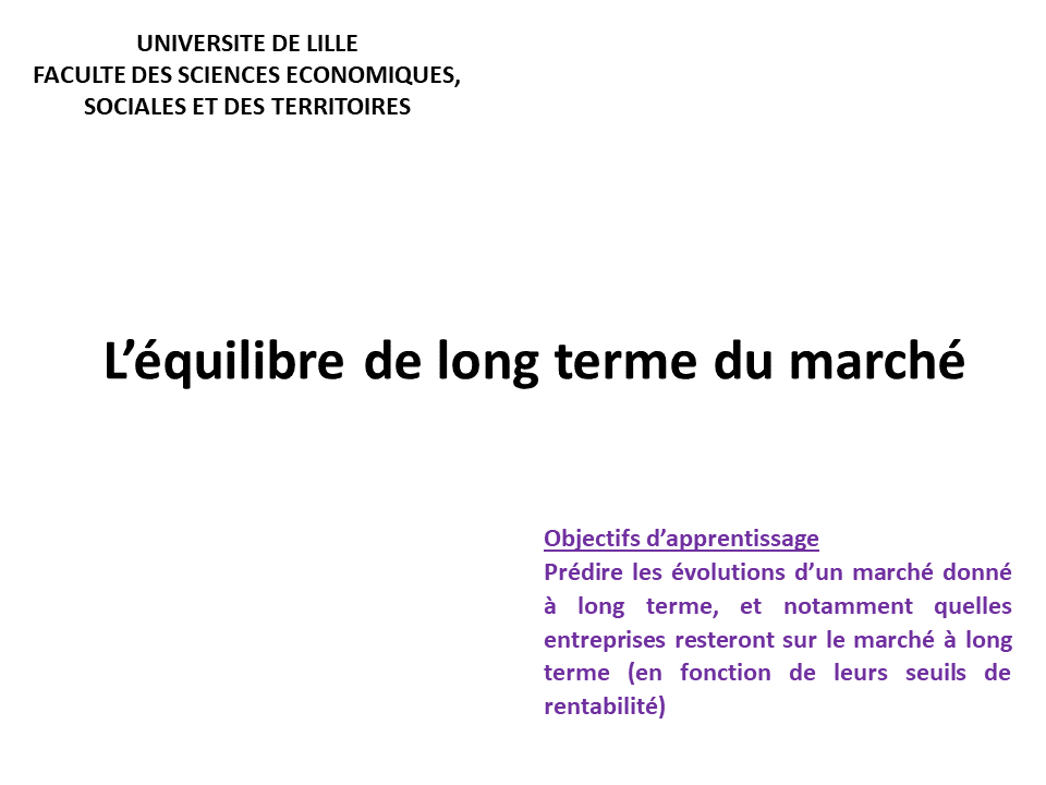 Lille.Pod L'Équilibre De Marché De Long Terme